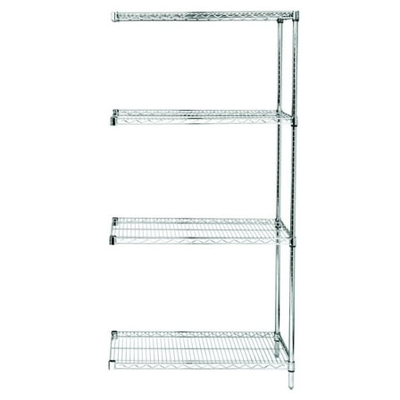 Quantum Storage AD54-1860C 4-Shelf Chrome Wire Shelving Add-On Kit - 18 x 60 x 54 in.
