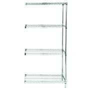 Quantum Storage 4-Shelf Wire Shelving Add-On Kit Chrome - 24 x 36 x 74 in.