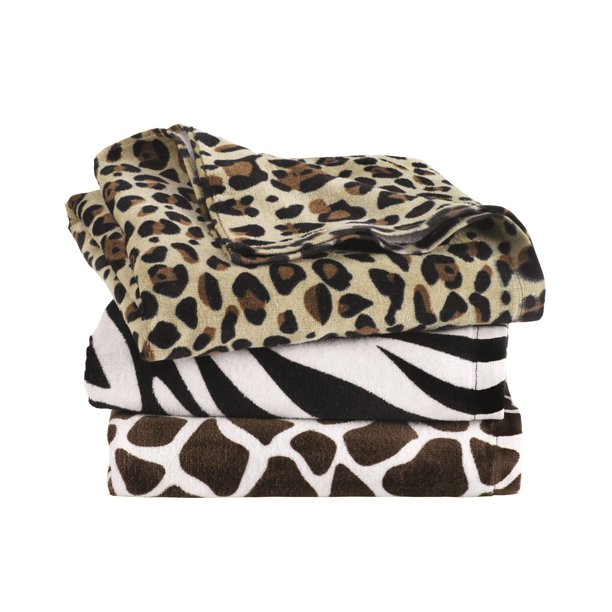Animal Print Velour Beach Towel