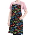 thumbnail image 3 of Multicolor Controllers Games Icons Black Apron-Garden Aprons for Women with Pockets-Cotton Linen Waterproof Kitchen Cooking Gardening Aprons Adjustable for Kitchen,Cooking,BBQ and Salon 33x27 Inch, 3 of 3