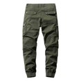 thumbnail image 2 of Defitshape Men's Cargo Pants Cotton Ankle Trousers Winter Outdoor Comfy Slimming Soft Work Utility Casual Outdoor Pants Army Green 36, 2 of 5