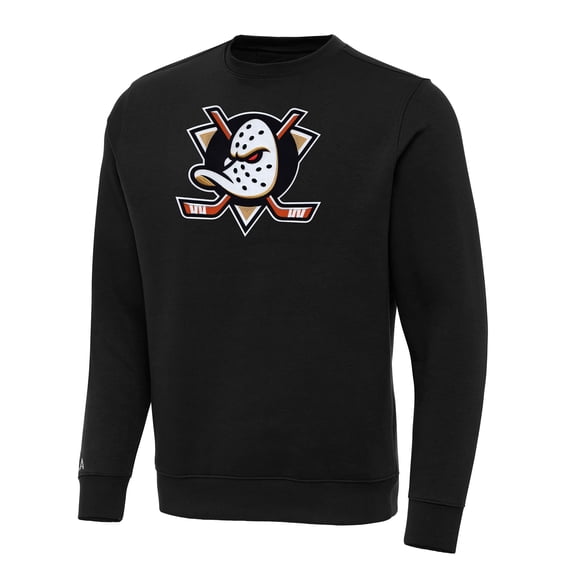 Men's Antigua Black Anaheim Ducks Big & Tall Victory Pullover Sweatshirt