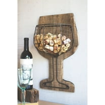 WOOD AND WIRE WALL WINE CORK HOLDER