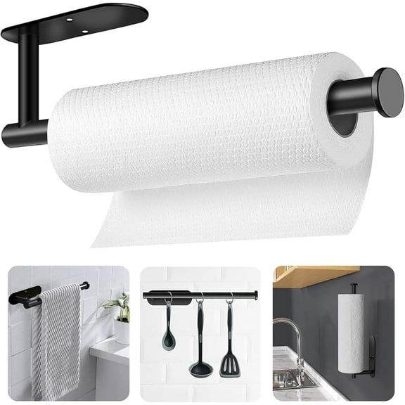 Paper Towel Holders Kitchen Wall Mount, Paper Towel Holder Under Cabinet Black