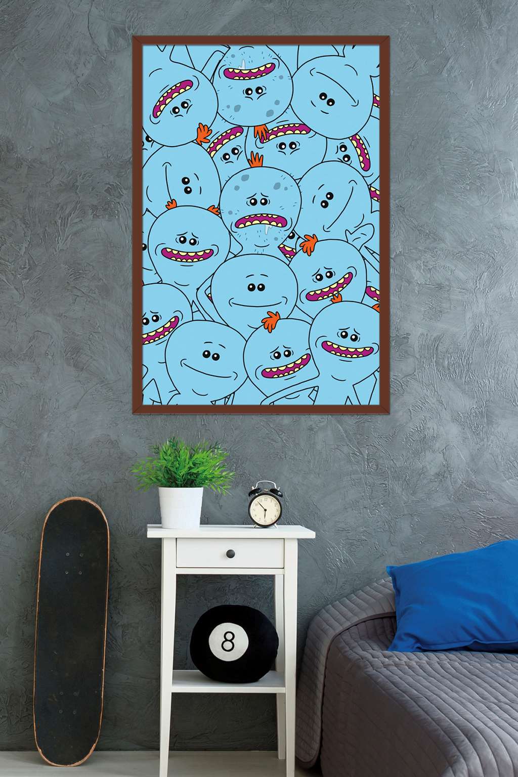 Rick And Morty - Mr. Meeseeks Wall Poster, 22.375" x 34", Framed