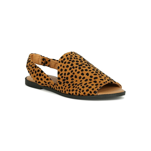 flat peep toe slingbacks