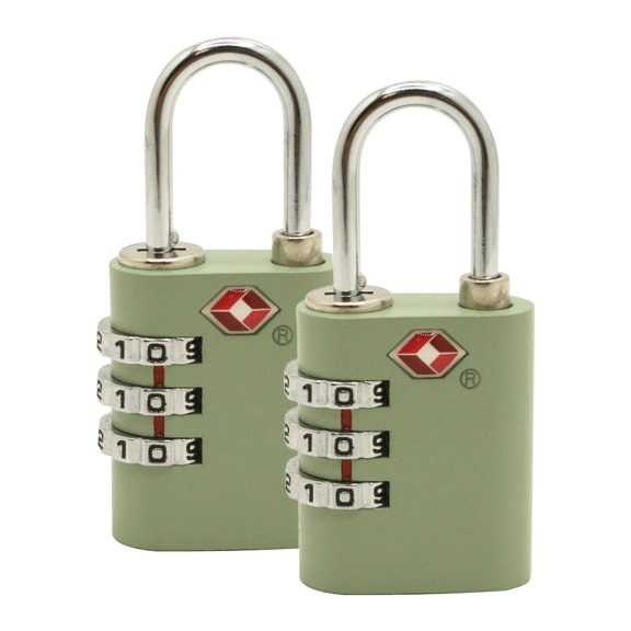 Thrifco 9507002 TSA-Approved 3-Digit Combination Luggage Locks Lime Green Zinc Ideal for Travel, Suitcases, Gym Lockers, Toolboxes & Backpacks