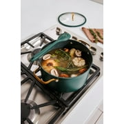 Thyme & Table 12-Piece Ceramic Non-Stick Granite Collection, Non-Toxic Cookware Set, Pots and Pans Set - Hunter Green
