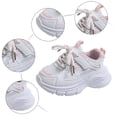 thumbnail image 5 of Dakaela 15M-6Y Toddler Sneakers Girls Boys Athletic Sports Lace up Chunky Platform Walking Running Tennis Shoes with Arch Support Pink, 5 of 6