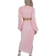 thumbnail image 5 of VISgogo - Vestido largo de primavera y verano para mujer, color sólido, manga larga, cuello en V profundo, vestido ahuecado VISgogo  moda, 5 of 6