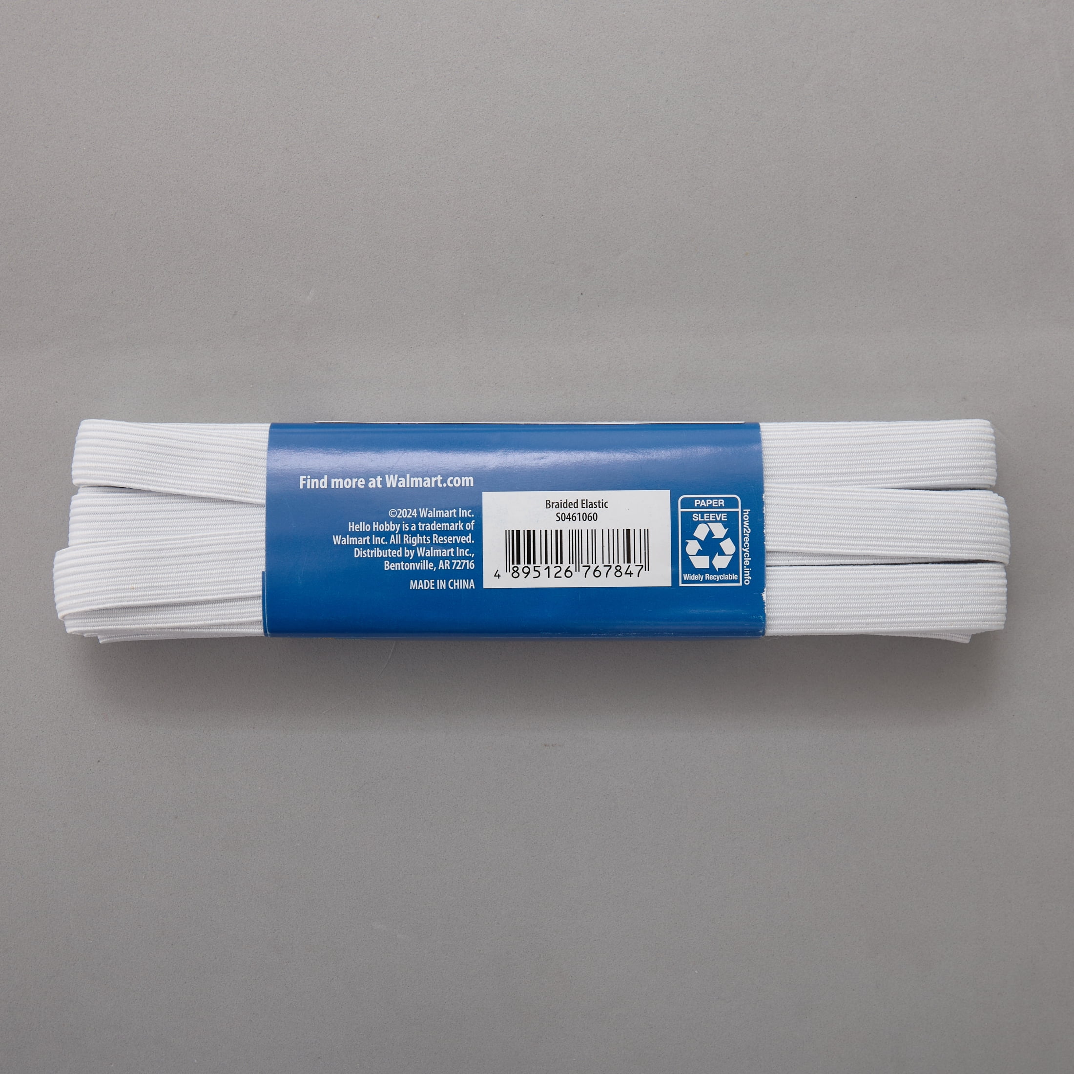 (2 pack) Hello Hobby 9 Yards 1/2 Inch White Braided Elastic for Sewing and Crafting