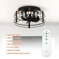 thumbnail image 5 of Open Box 13-in Matte Black Industrial Flush Mount Bladeless Fandelier Ceiling Fan with LED Light and Remote, 5 of 5