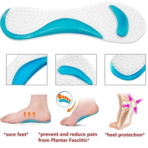 NEW Sandals High Heel Arch Cushion Silicone Gel Pads Shoes Insole Support