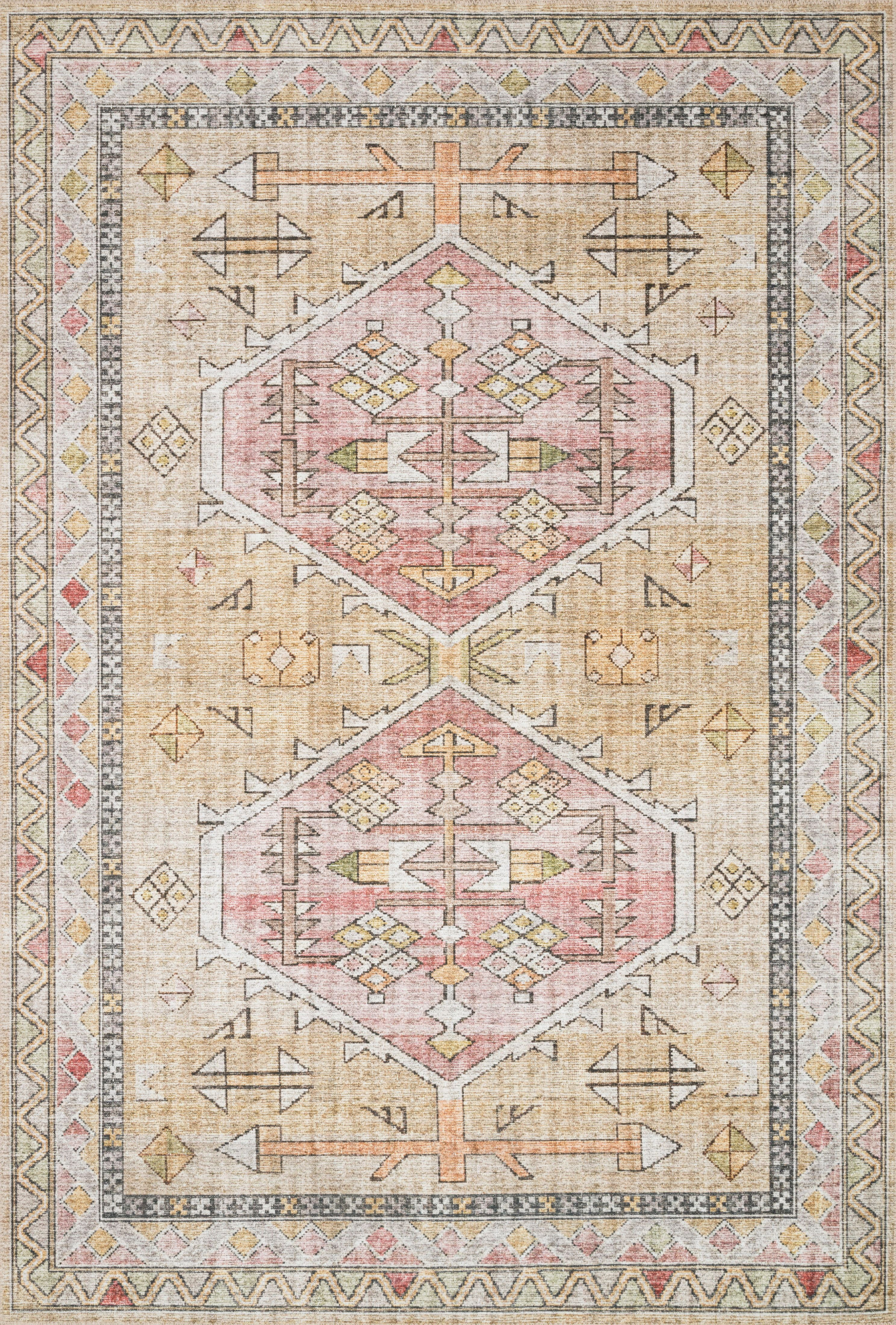 Loloi II Skye Oriental Gold / Blush Area Rug