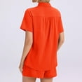 thumbnail image 4 of Short Sets 2 Piece Button Down Short Sleeve Shirts Cute Shorts Beach Vacation Lounge Matching Outfits Saffron S, 4 of 5