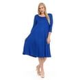 thumbnail image 2 of Pastel by Vivienne Women's A-Line Trapeze Midi Dress Plus Size Royal Blue XXX-Large, 2 of 4