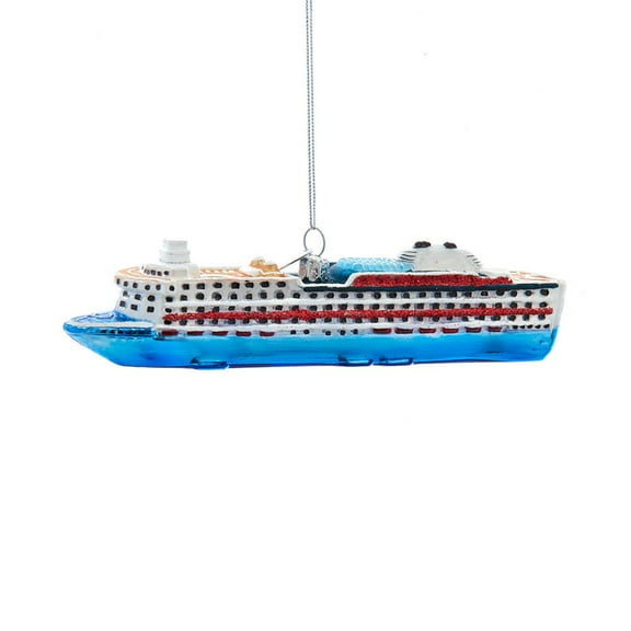 Kurt S. Adler 6-Inch Noble Gems Glass Cruise Ship Ornament