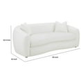 thumbnail image 5 of Benjara 90 Inch Modern Contour Sofa, Tight Back Upholstery, 2 Pillows, White Boucle, 5 of 5