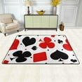 thumbnail image 2 of SKYSONIC 36x24in Playing Cards Suits Area Rug, Spades Hearts Diamonds Clubs Non-Slip Floor Carpet for Indoor Living Dining Room Bedroom, 2 of 7