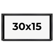 30x15 Frame Black Charcoal Grey Wood Textured Picture Frame | 0.75 Inch Moulding Width | Gunmetal