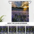 thumbnail image 6 of Purplish Blue Wilderness Sunset Decor Shower Curtain,Yellow Nature Lavender Bathroom Decor Polyester Fiber Plastic Rings Quick-Drying Waterproof for Bathtubs/Bathroom, 72x36 inches, 6 of 6