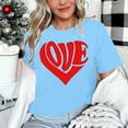 thumbnail image 4 of Meichang T-Shirt de la Saint-Valentin pour Femmes Mignons Cœurs Graphiques Hauts Mignons T-Shirts de Vacances Manches Courtes Col Rond Mode 2025, 4 of 4
