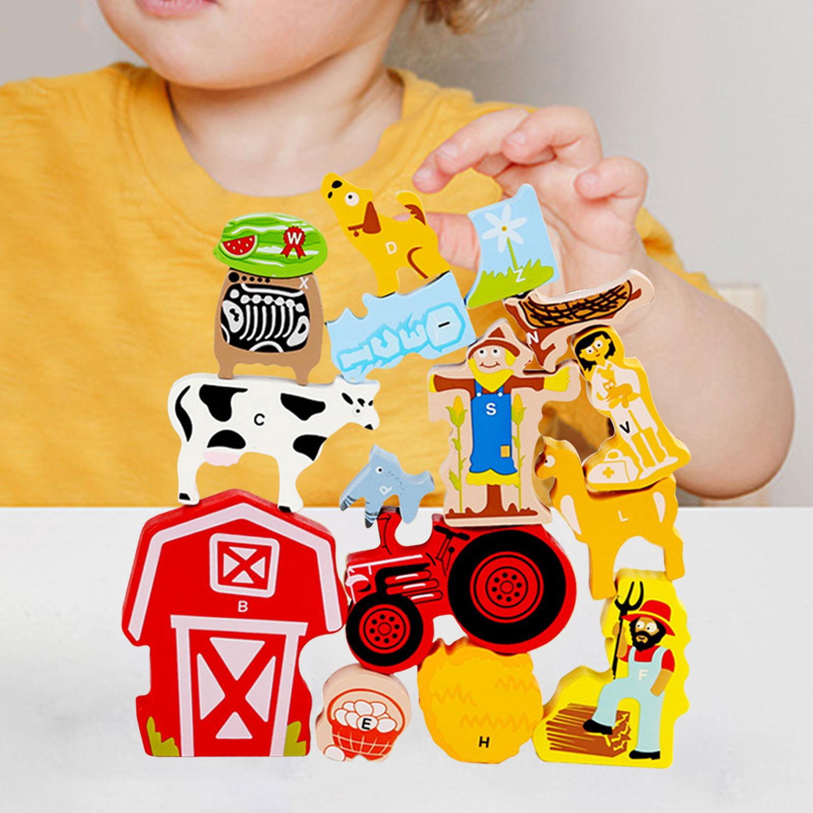 LeeQinersw Balance and Skill Stacking Game Building Balance Training Educational Fine Motor Farmhouse