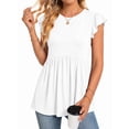 thumbnail image 2 of MOYIKO Womens Tank Tops Crew Neck Short Sleeve Summer Shirts Babydoll Peplum Tops Dressy Casual Blouses, 2 of 7