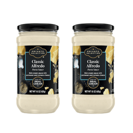 Private Selection Classic Alfredo Pasta Sauce Parmesan Romano Cheese Real Cream 2 Pack 15 oz