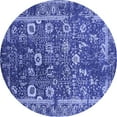 thumbnail image 1 of Ahgly Company Indoor Round Oriental Blue Industrial Area Rugs, 7' Round, 1 of 4
