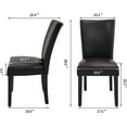 thumbnail image 2 of JESONVID Set of 6 Faux Leather Upholstered Parsons Dining Chair with High Backrest, Kitchen Accent Side Chairs with Solid Wood Legs Armless Dining Room Chair, Black 1331BK, 2 of 7