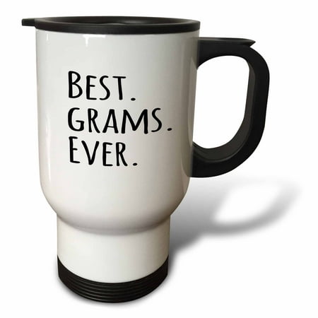3dRose Best Grams Ever - Gifts for Grandmothers - Grandma nicknames - black text - family gifts, Travel Mug, 14oz, Stainless