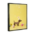 thumbnail image 3 of Stupell Yellow Dachshund Party Hat Dog Animals & Insects Photography Black Floater Framed Art Print Wall Art, 3 of 6