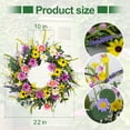thumbnail image 4 of DIYFLORU Store 22 Inches Summer Wreaths for Front Door Spring Door Wreath Summer Floral Wreath with Wildflower Daisy for Wall Indoor Outside, 4 of 6