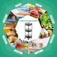 thumbnail image 6 of Gymax 3-Tier Rotating 1-Second folding Storage Rack Metal Rolling Utility Cart Square, 6 of 10