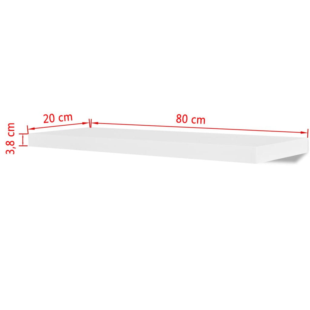 2 Floating Wall Shelves, Wall Decor Display Rack for Book/DVD Storage