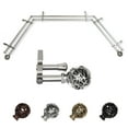 thumbnail image 1 of Matthias 13/16" Double Bay Window curtain rod Adjustable 20"-36", 38"-72" - Satin Nickel,(ABay-88-5D), 1 of 4