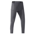thumbnail image 6 of Wyobmus Men's Compression Pants Pockets Quick Drying Gym Leggings Stretchy Breathable Athletic Sports Baselayer Running Workout Basketball Training Pants Tights H-Gray, 6 of 9