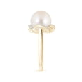 thumbnail image 3 of ANGARA Freshwater Cultured Pearl Overlapping Halo Ring in 14K Yellow Gold for Women | June Birthstone, Birthday, Anniversary, Jewelry Gift for Women | Pearl Ring, 3 of 8