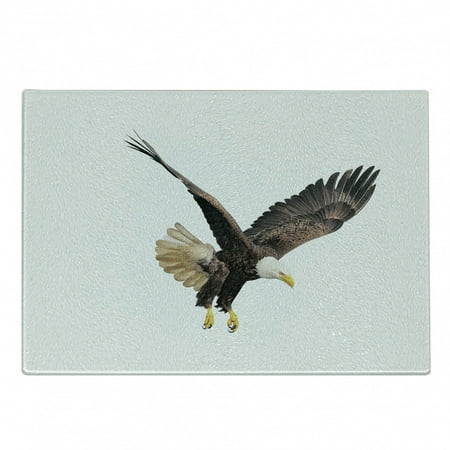 

Eagle Cutting Board Image of a Hunter Flying Looking for Prey Predator Scenes from Nature Decorative Tempered Glass Cutting and Serving Board Small Size Cream Dark Brown Yellow by Ambesonne