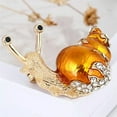 thumbnail image 3 of HOOUN Enamel Snail Brooch Pin Rhinestone Crystal Collar Animal Brooch Jewelry Gift-_-Gold, 3 of 6
