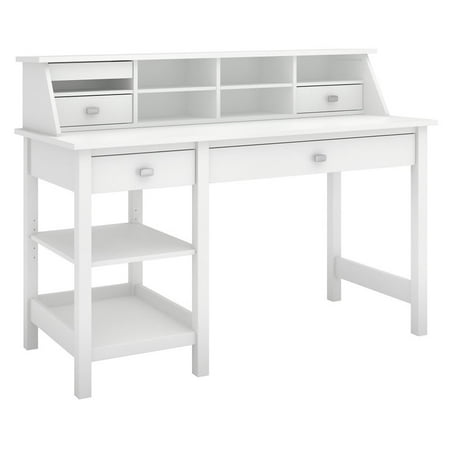 Broadview Computer Desk With Storage And Desktop Organizer In White Broadview Computer Desk With Storage And Desktop Organizer In White Image 8 Of