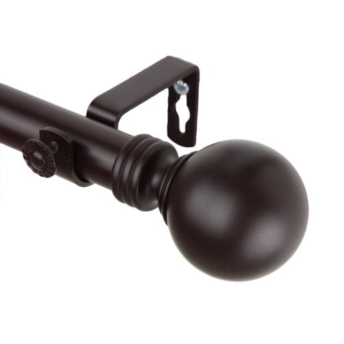 Rod Desyne Globe Window Curtain Rod Set, 120-170 inch, Mahogany - 100-01-996