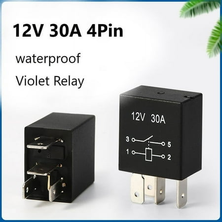 YIWEI 12V 30A Waterproof Relay for Violet Cars 4Pin Contact Switching Voltagesimple Operation, One Step Use, Save Your Time
