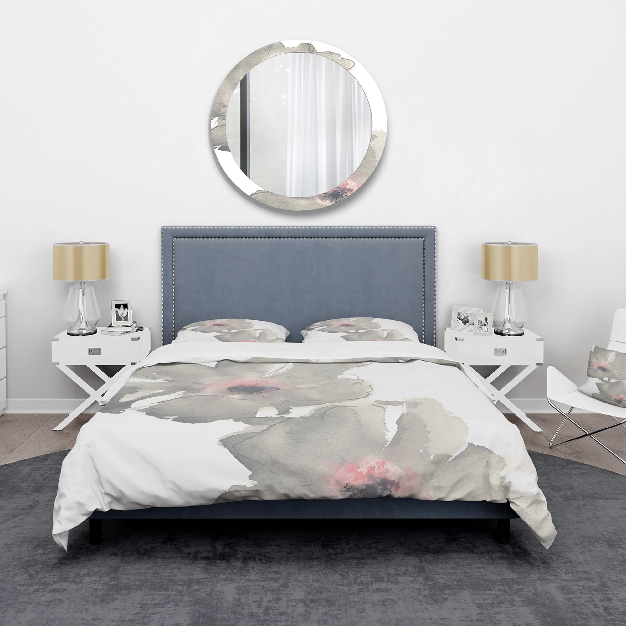 Designart 'Shabby Gray Blush Cosmo II' Shabby Duvet Cover Set