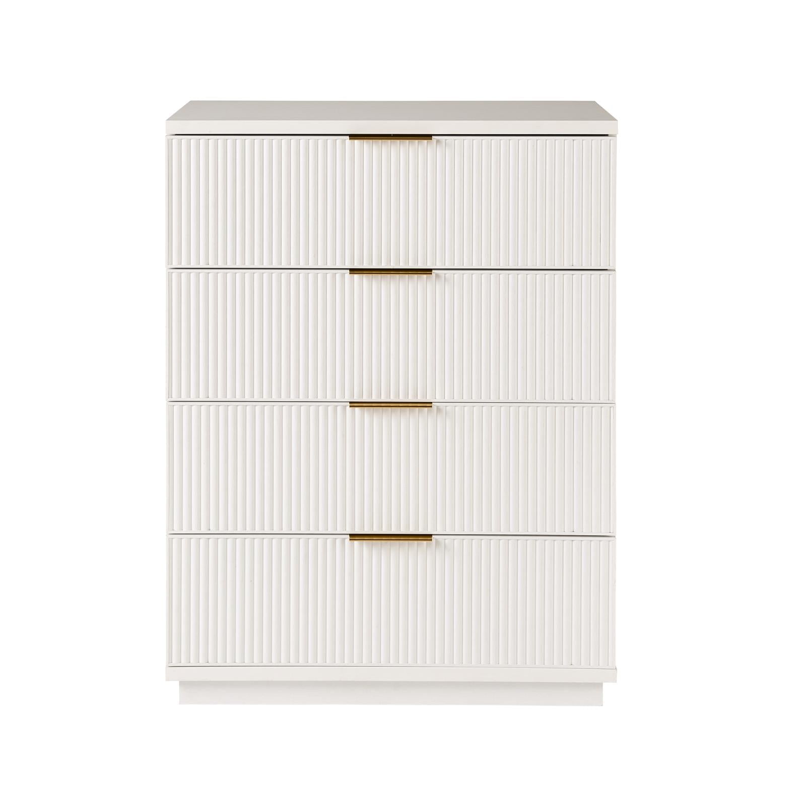 Better Homes & Gardens Lillian 4 Drawer Dresser and 2 Nightstands Bedroom Set, White