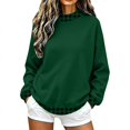 thumbnail image 4 of Hontri Oversized Sweatshirts for Women Crewneck 2026 Fall Outfits Long Sleeve Pullover Sweatshirt, Soft Loose Basic Tops, Casual Lounge Work Daily Wear, Fashion Travel Clothes Blackish Green L, 4 of 6