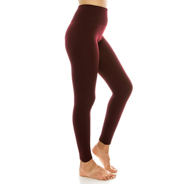 Women's High Waist Fleece Lined Leggings Regular and Plus Size