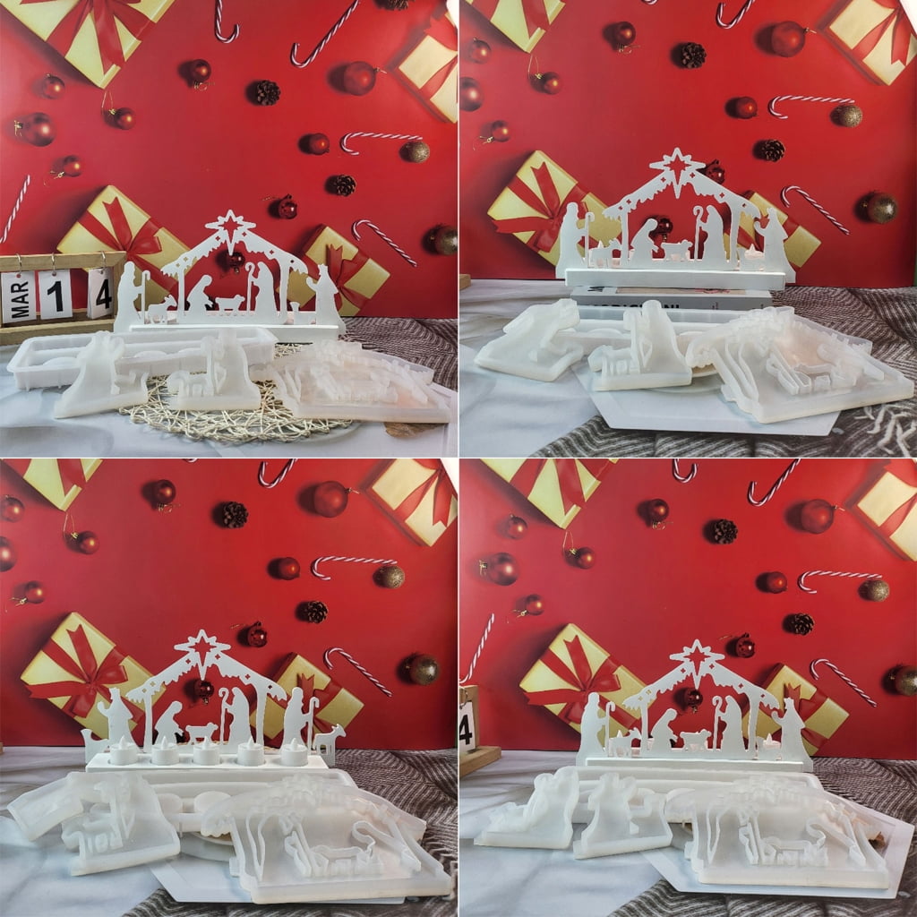 Geemin 3x Jesuses Baptism Candle Molds Castings Molds Silicone Mould Table Decorations