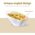 thumbnail image 5 of PLASTICPRO Angled White Plastic Serving Bowls Gold Rim Plasticware Disposable Bowls, 4 pack, 5 of 7